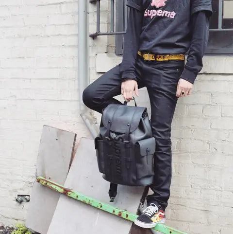 Supreme x Louis Vuitton Christopher Epi Backpack Black Metroutfits