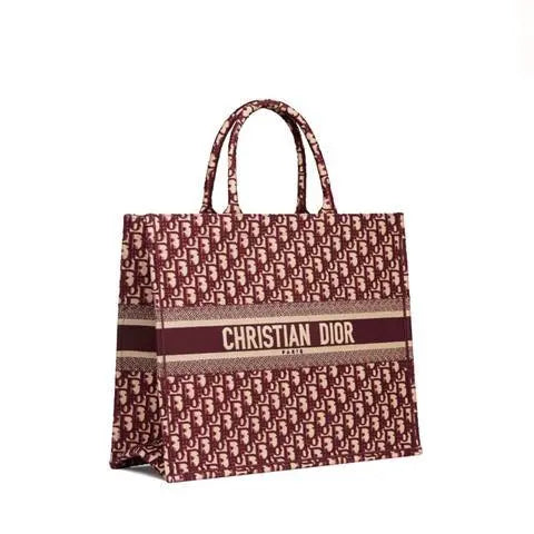 Christian Dior Book Tote Burgundy 41 cm Metroutfits