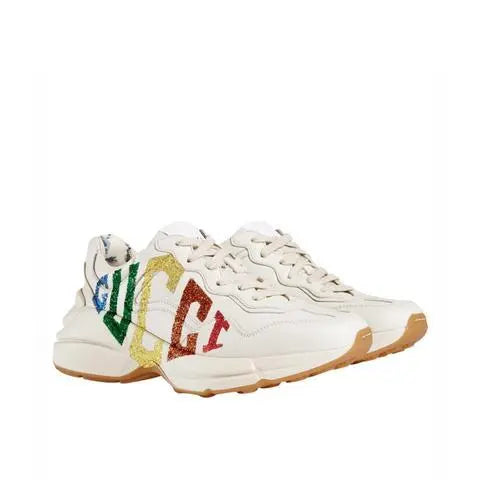 Gucci Rhyton Glitter Rainbow Logo Sneakers – New with Tag and Original Box Metroutfits