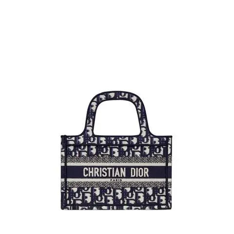 Christian Dior Mini Book Tote Oblique Embroidered Canvas Bag 23 cm New Metroutfits