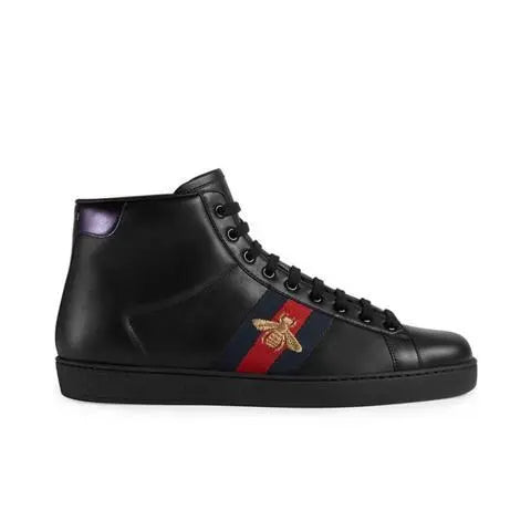 Gucci Ace Bee Star Embroidered Black Sneakers – New with Tag and Box Metroutfits