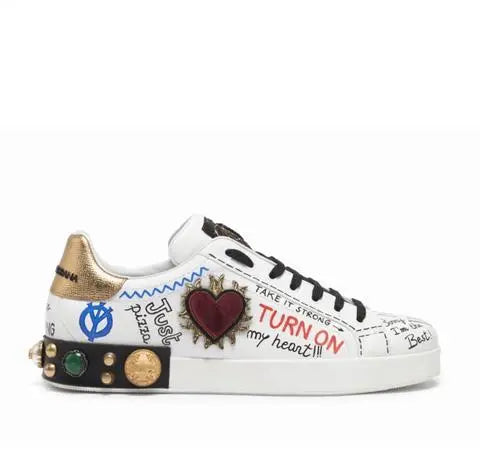 Dolce & Gabbana White Designer Sneakers Metroutfits