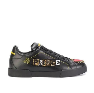 Dolce & Gabbana Black Leather Sneakers Metroutfits