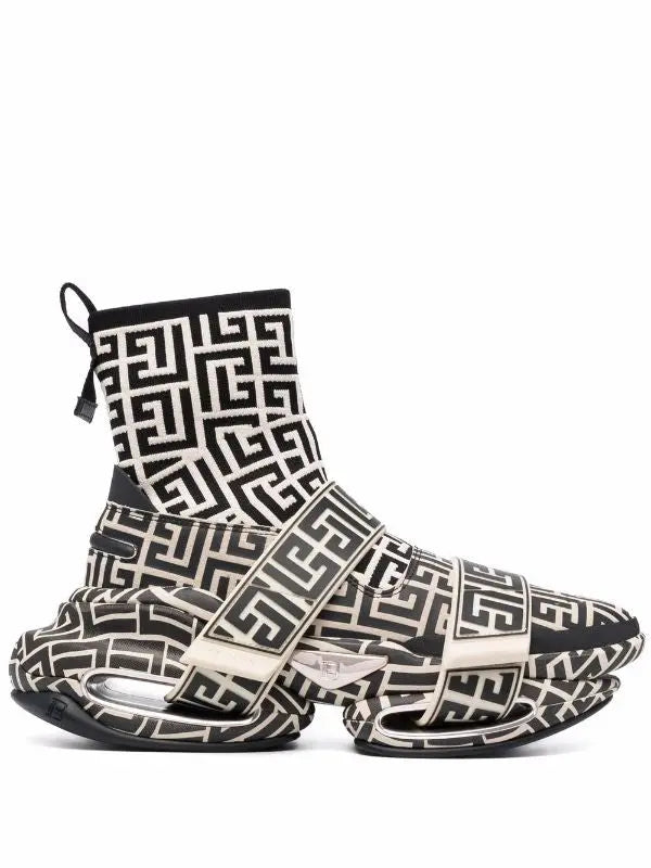 Balmain High Top Leather Sneakers Metroutfits