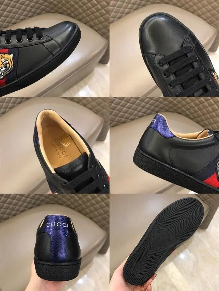 Gucci Ace Tiger Embroidered Black Sneakers Metroutfits