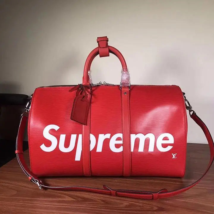 Louis Vuitton x Supreme Travel Bag – Epi Keepall Red Metroutfits
