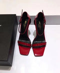 YSL Women's Red Opyum Heel Sandals - New with Box & Tag Metroutfits