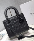 Christian Dior Mini Chalk Lady Dior Wavy Shiny Crinkled Agneau Bag Metroutfits