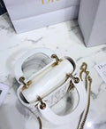 Christian Dior Mini Chalk Lady Dior Wavy Shiny Crinkled Agneau Bag New Metroutfits