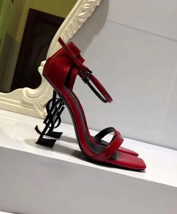 YSL Women's Red Opyum Heel Sandals - New with Box & Tag Metroutfits
