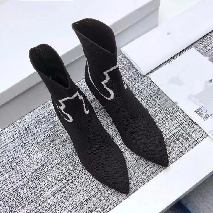 Christian Dior Black Knit Sock Boots Women’s New With Tag Metroutfits