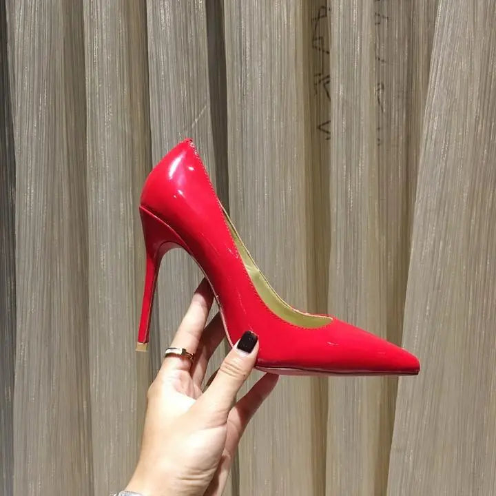 Christian Louboutin Women's Red Iriza Shiny Nappa Leather Pumps Metroutfits