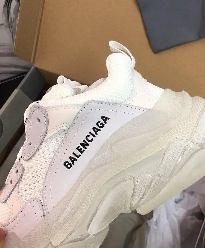 Balenciaga Triple S Women’s White Ash Sneakers Metroutfits
