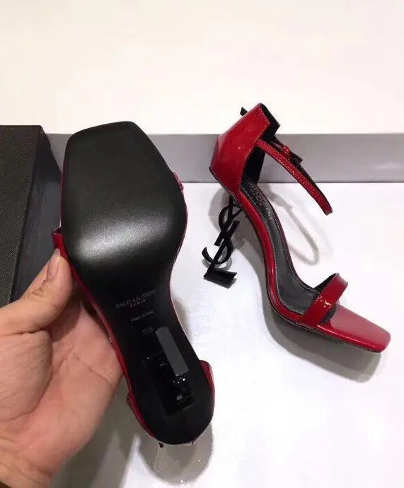 YSL Women's Red Opyum Heel Sandals - New with Box & Tag Metroutfits