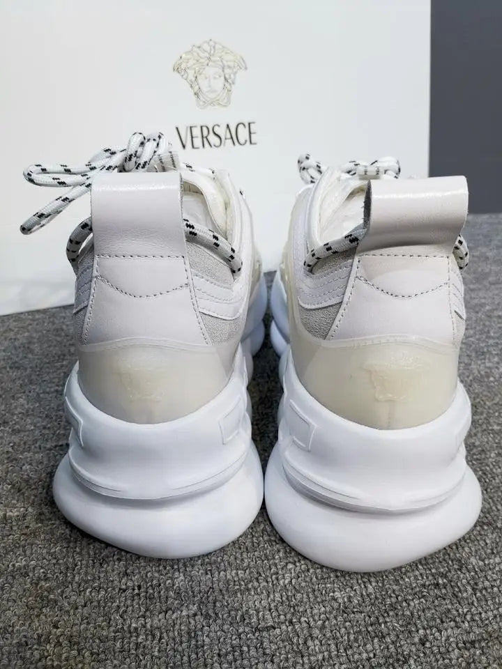 Versace White Ash Sneakers – New with Tag and Original Box Metroutfits