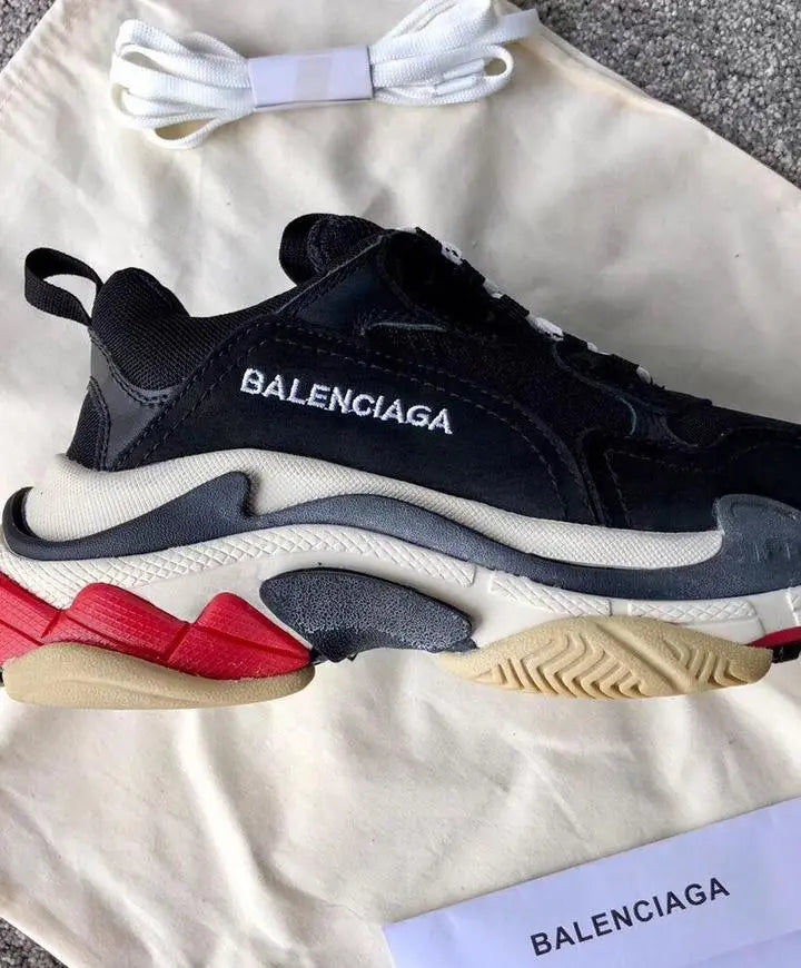 Balenciaga Triple S Black White Red Sneakers – New with Tag and Box Metroutfits
