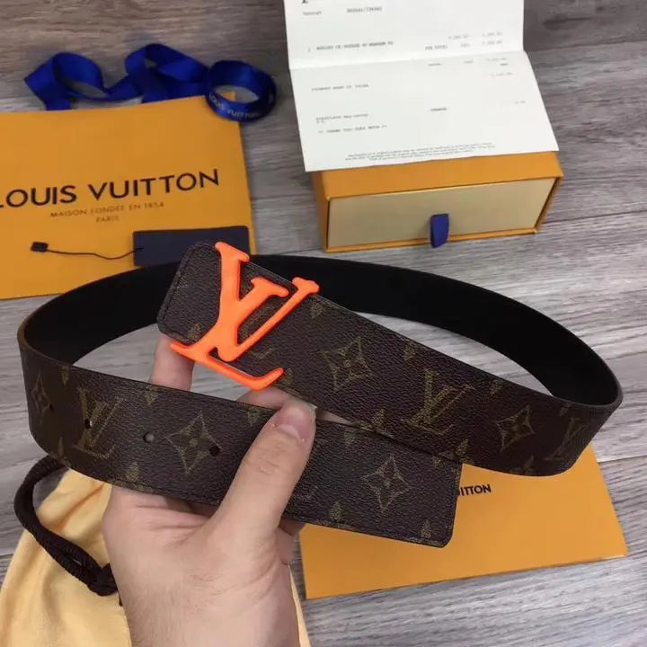 Louis Vuitton Leather Belt LV Initials Monogram Metroutfits
