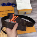 Louis Vuitton Leather Belt LV Initials Monogram Metroutfits