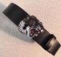 Gucci Leather Belt Tiger Head Buckle Metroutfits