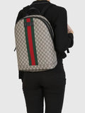 Gucci Ophidia GG Supreme Backpack with Web Metroutfits