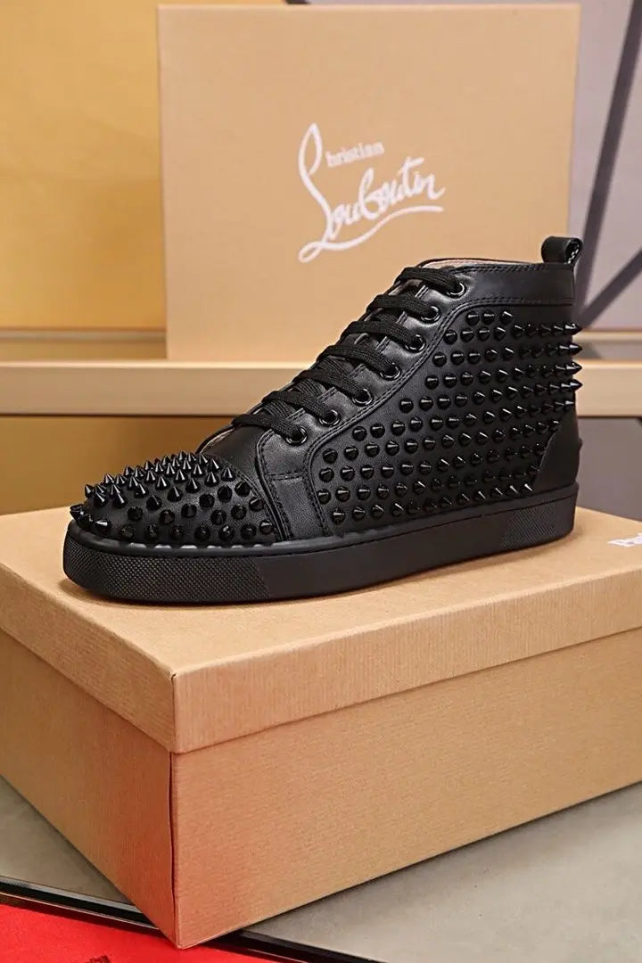 Christian Louboutin Black Vieira Spikes Sneakers Metroutfits