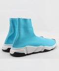 Balenciaga Speed Trainer Triple Blue Sock Knit Sneakers New with Tag & Box Metroutfits