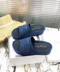 Christian Dior Femmes D-Way Kaleidiorscopic Embroidered Cotton Slide Sandals New Metroutfits