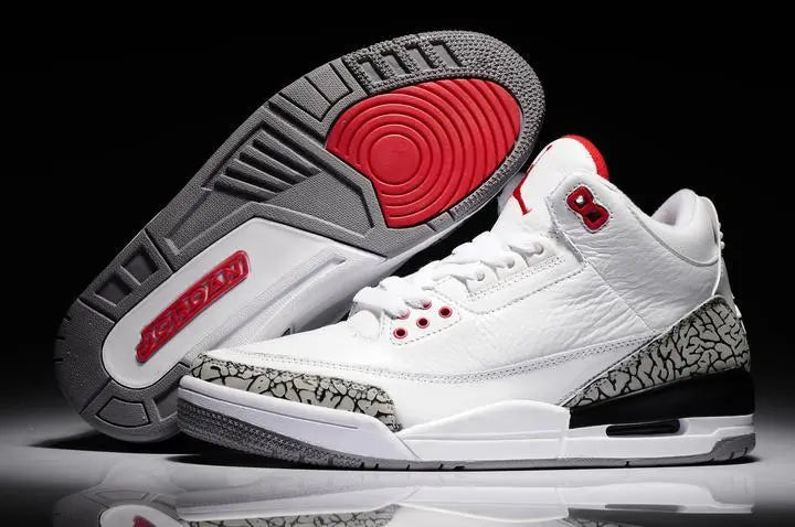 Air Jordan Retro 3 Sneakers White Red Ash Metroutfits