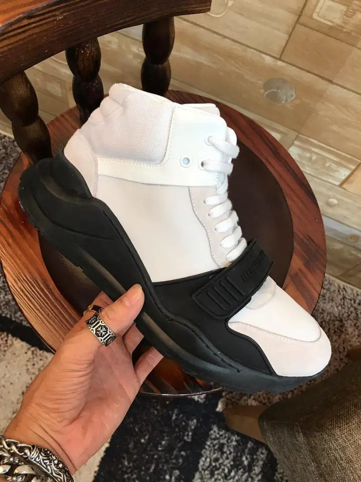 Burberry White Black Sneakers – New with Tag and Original Box Metroutfits