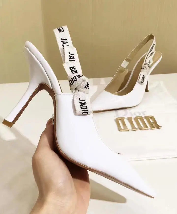 Christian Dior Women's White J’adior Nude Slingback High Heels Metroutfits