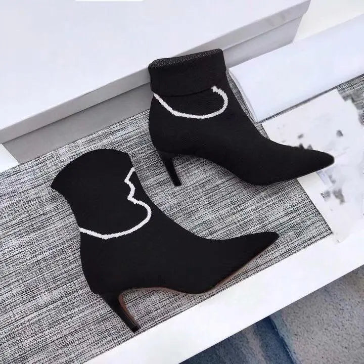 Christian Dior Black Knit Sock Boots Women’s New With Tag Metroutfits