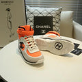 Chanel Sneaker Orange Grey Women’s Luxury Shoes Metroutfits