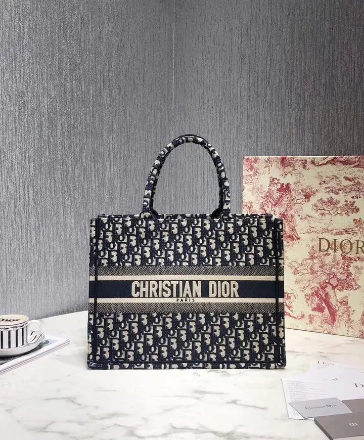 Christian Dior Small Book Tote Canvas Bag 36 cm New with Tag Metroutfits