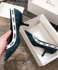 Christian Dior Women's Black Green J’adior Tartan Pumps Metroutfits