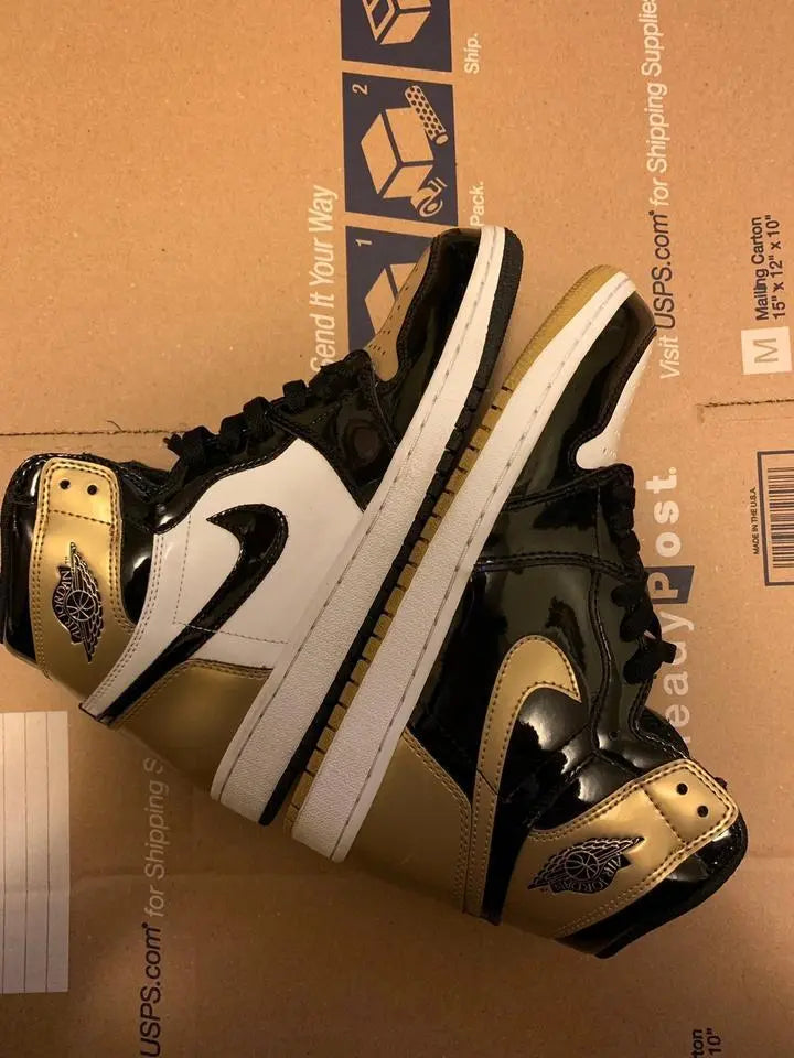 Nike Air Jordan 1 Retro High Top 3 Gold Toe Women’s Sneakers Metroutfits