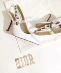 Christian Dior Women's White J’adior Nude Slingback High Heels Metroutfits
