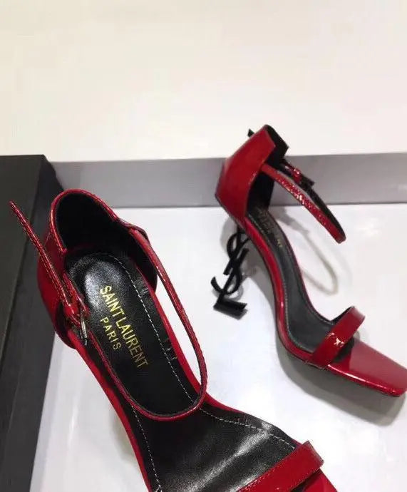 YSL Women's Red Opyum Heel Sandals - New with Box & Tag Metroutfits