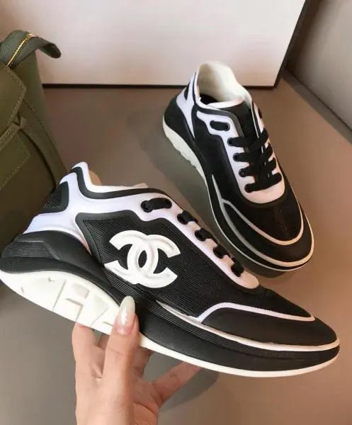 Chanel Women's Sneaker Black White Metroutfits