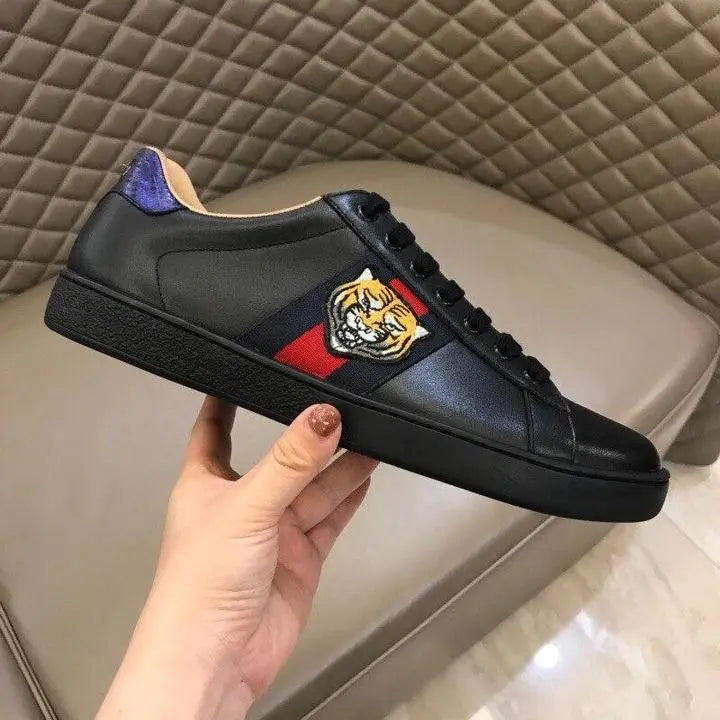 Gucci Ace Tiger Embroidered Black Sneakers Metroutfits