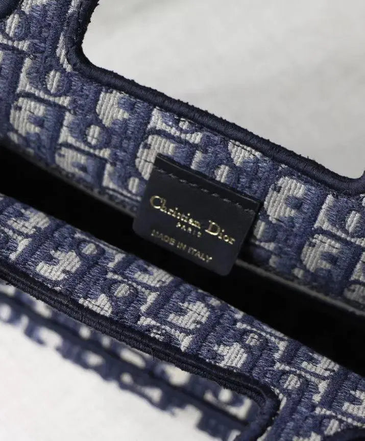 Christian Dior Mini Book Tote Oblique Embroidered Canvas Bag 23 cm New Metroutfits