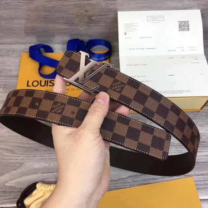 Louis Vuitton LV Initials Reversible Belt Damier Azur Metroutfits