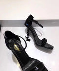 YSL Women's Black Opyum Heel Sandals - New with Box & Tag Metroutfits