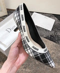 Christian Dior Women's Black White J’adior Tartan Pumps Metroutfits