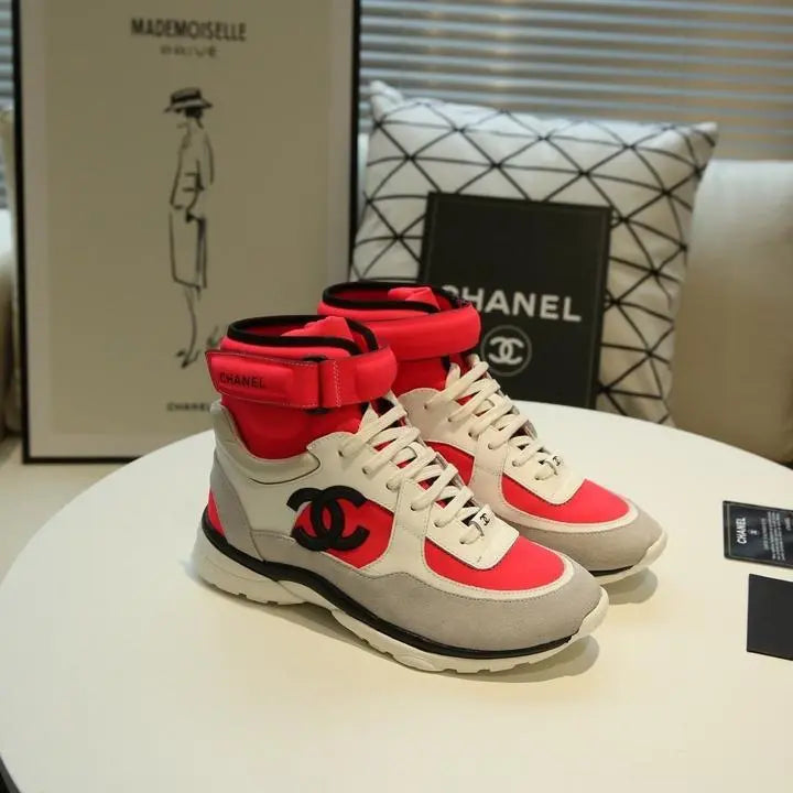 Chanel Sneaker Red White Women’s Designer Shoes Metroutfits