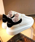 Alexander McQueen White Oversize Iconic Sneakers with Black Detail Metroutfits