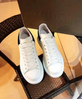 Alexander McQueen White Oversize Iconic Sneakers with Black Detail Metroutfits