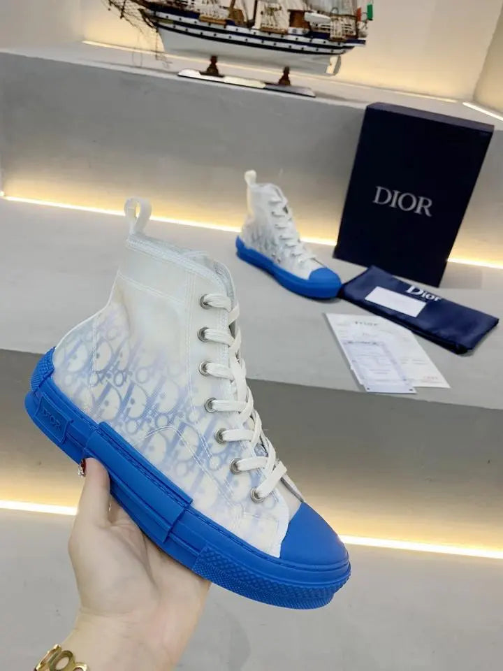 Christian Dior Blue Cream Sneakers Metroutfits