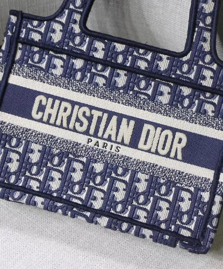 Christian Dior Mini Book Tote Oblique Embroidered Canvas Bag 23 cm New Metroutfits