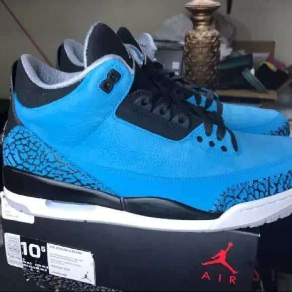 Air Jordan Retro 3 Sneakers Blue Black Metroutfits