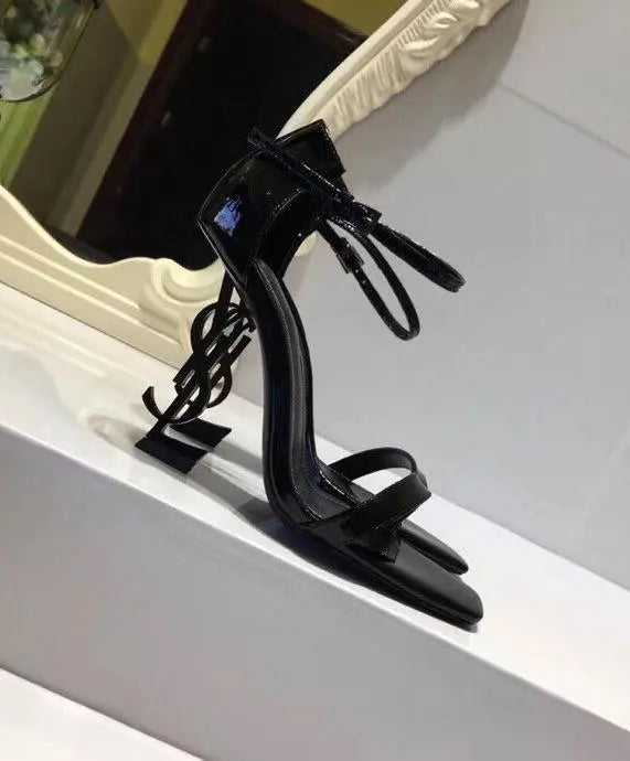 YSL Women's Black Opyum Heel Sandals - New with Box & Tag Metroutfits